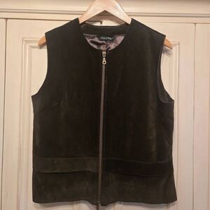 Rem Garson Suede Vest Brown Vintage Large